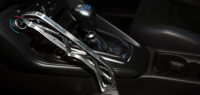Ford Performance Drift Stick, the first-ever, rally-inspired electronic handbrake, developed and designed for Focus RS and approved by rally and stunt star Ken Bock