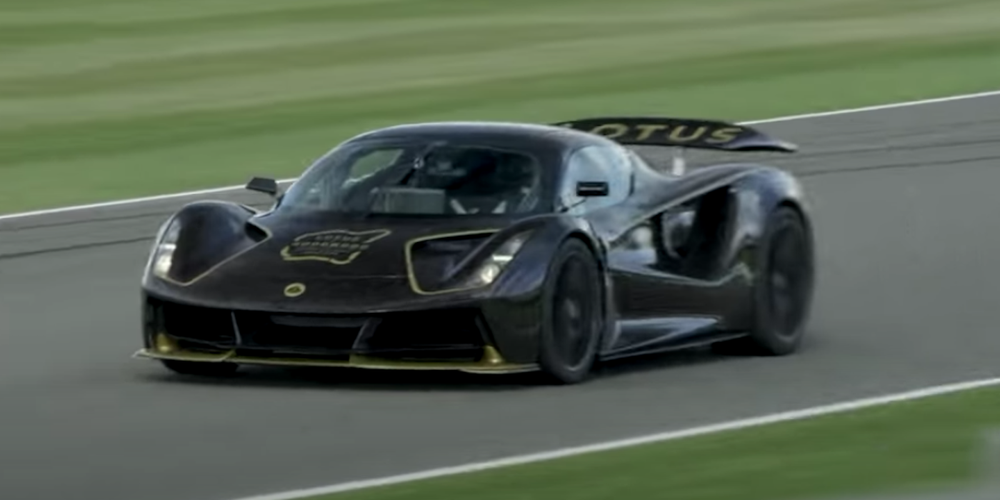 The Lotus Evija on track at Goodwood Speedweek Vehicle Dynamics International