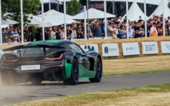 Bugatti Rimac’s chief test and development driver, Miroslav Zrnčević, putting the Nevera through its paces at the 2023 Goodwood Festival of Speed