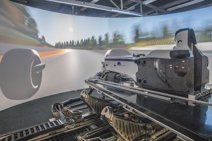 AB Dynamics’ aVDS driving simulator with a Formula 1 car in place